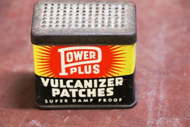 Vintage Power Plus Vulcanizing Patches Tin Including Contents