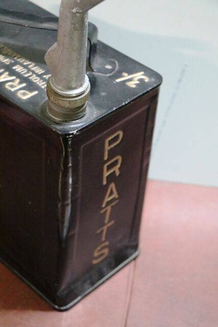 Vintage Pratts 2 Gallon Fuel Can with pouring Spout 