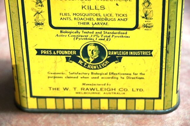 Vintage Rawleighand39s Pyrethro Fly Killer 40 Fluid Oz Tin