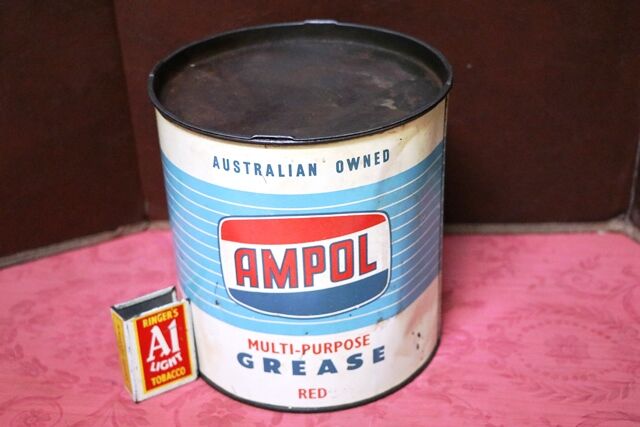 Vintage Red Ampol MultiPurpose 5lb Grease Tin