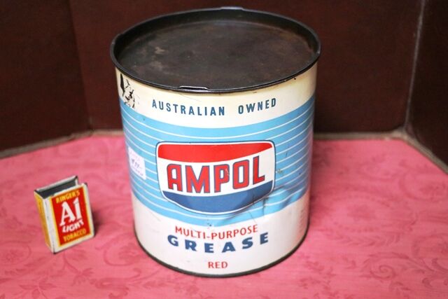 Vintage Red Ampol MultiPurpose 5lb Grease Tin