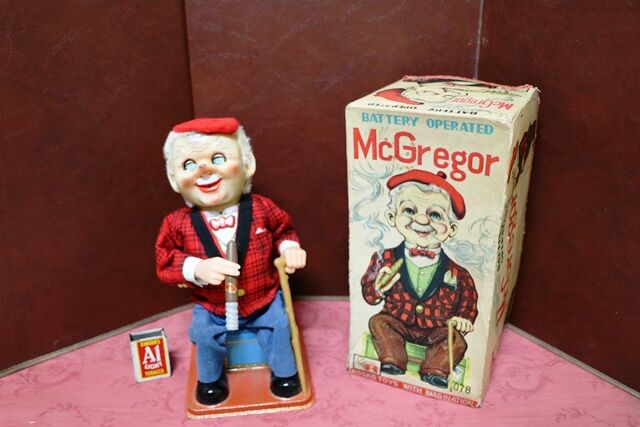 Vintage Rosko McGregor Tin Toy Cigar Smoking Scotsman Vintage Rosko McGregor Tin Toy Cigar Smoking Scotsman
