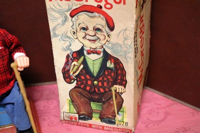 Vintage Rosko McGregor Tin Toy Cigar Smoking Scotsman 