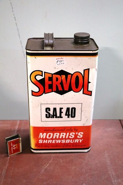 Vintage Servol SAE 40 Motor Oil One Gallon Tin