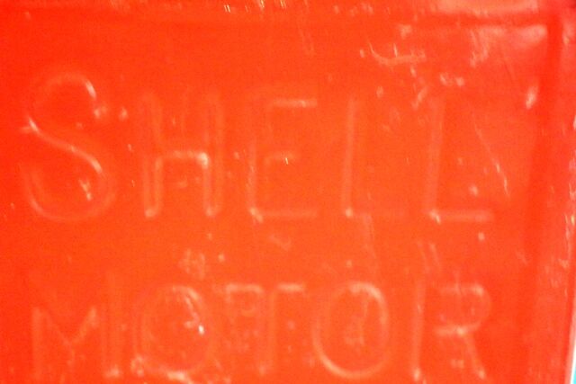 Vintage Shell 2 gal Running Board Fuel Can 