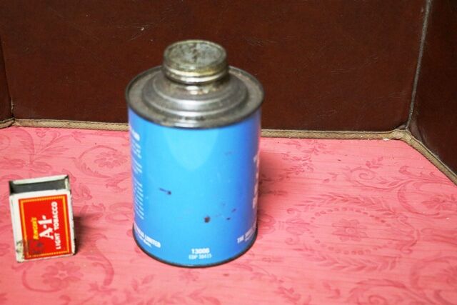 Vintage Shell 500 Heavy Duty Brake Fluid 1 pint Blue Tin