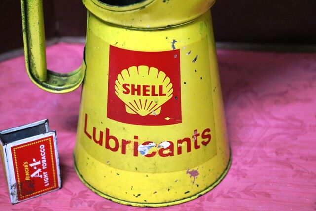 Vintage Shell Lubricants One Quart Oil PourerJug