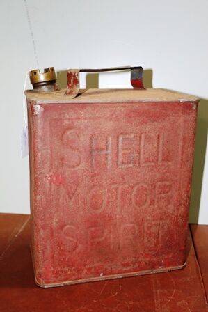 Vintage Shell Motor Spirit 2 Gallon Fuel Can
