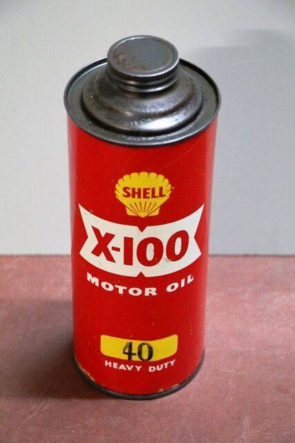 Vintage Shell X100 40 Motor Oil One Quart Can