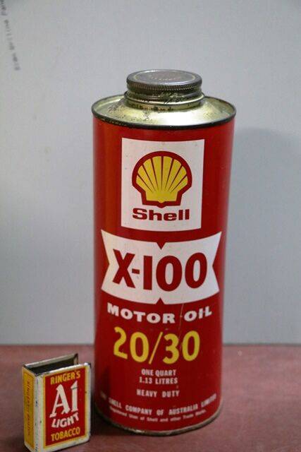 Vintage Shell X100 Motor Oil 2030 Quart Can
