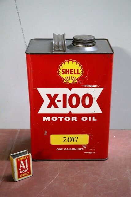 Vintage Shell X100 Motor Oil 20 W One Gallon Tin