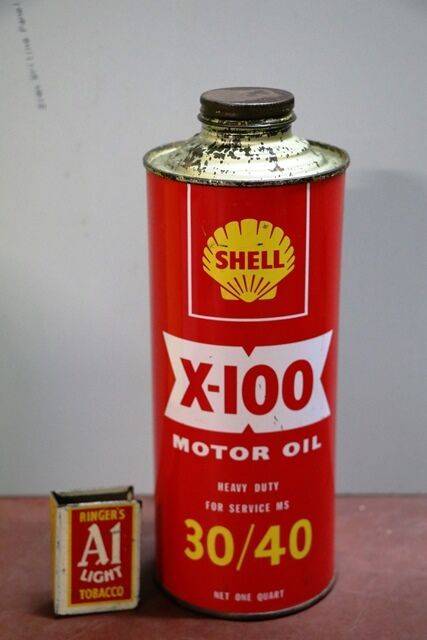 Vintage Shell X100 Motor Oil 3040 Quart Can