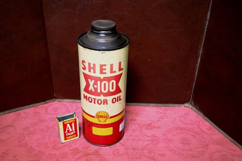 Vintage Shell X100 Motor Oil One Quart Tin