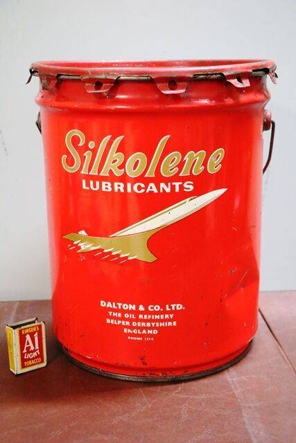 Vintage Silkolene Grease 28lb Pictorial Tin