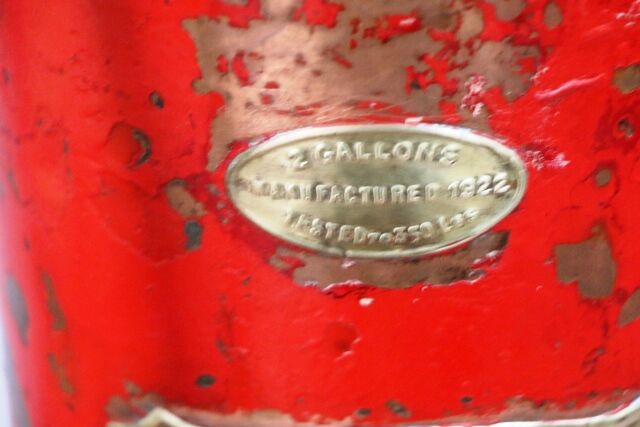 Vintage Simplex Copper and Brass Fire Extinguisher 