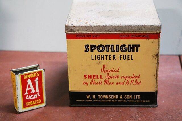 Vintage Spotlight Lighter Fuel Capsules Tin by ShellMex