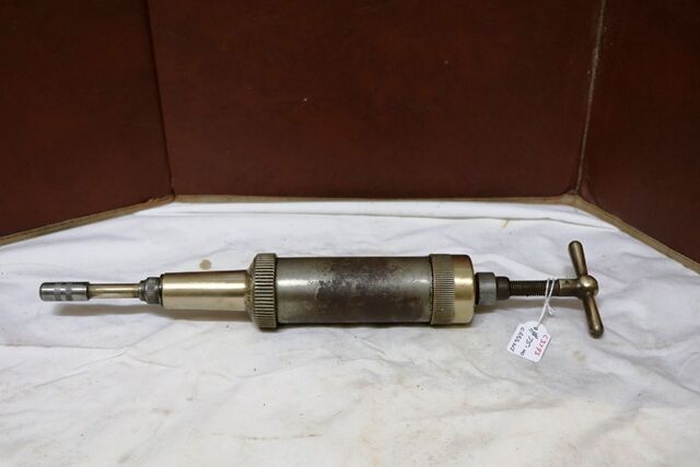 Vintage Steel + Brass Tecalemit Screw Top Auto Grease Gun Dispenser