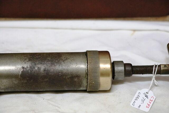 Vintage Steel + Brass Tecalemit Screw Top Auto Grease Gun Dispenser