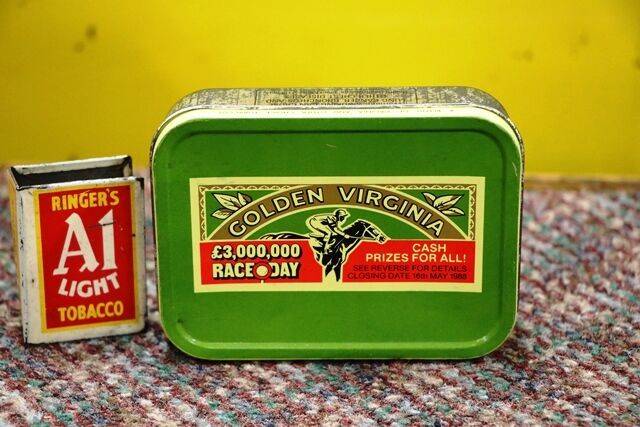 Vintage Tobacco Tin Golden Virginia Tin XXXX Antique Complex vintage-tobacco-tin-golden-virginia-tin-xxxx-antique-complex