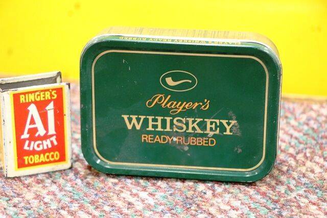 Vintage Tobacco Tin Playerand39s Whiskey Ready Rubbed Tin