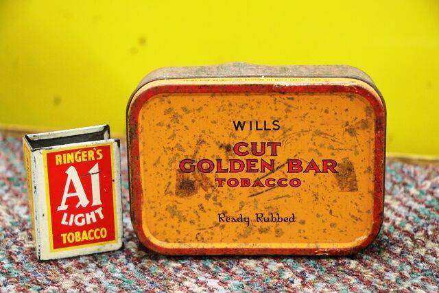 Vintage Tobacco Tin Wills Cut Golden Bar Tin