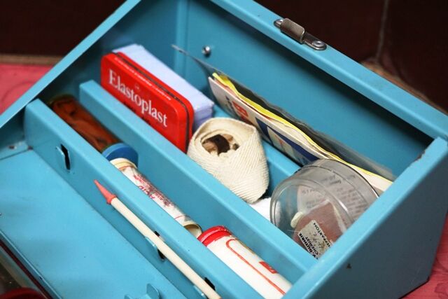 Vintage Trafalgar Metal First Aid Kit with Contents