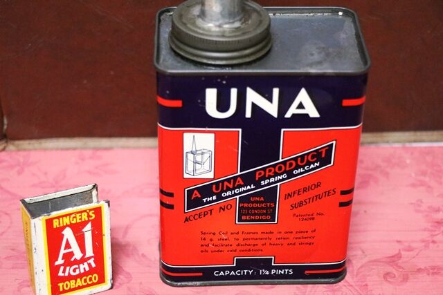 Vintage UNA  SUNCAN Farm Machinery Oil Can