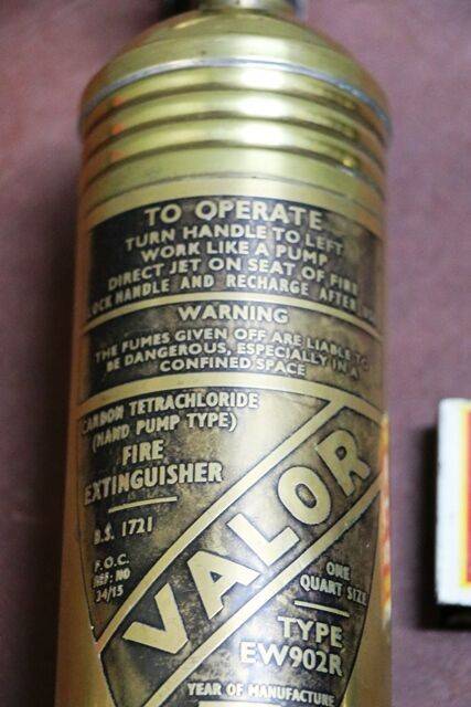 Vintage VALOR Brass Wall Mounted Fire Extinguisher 