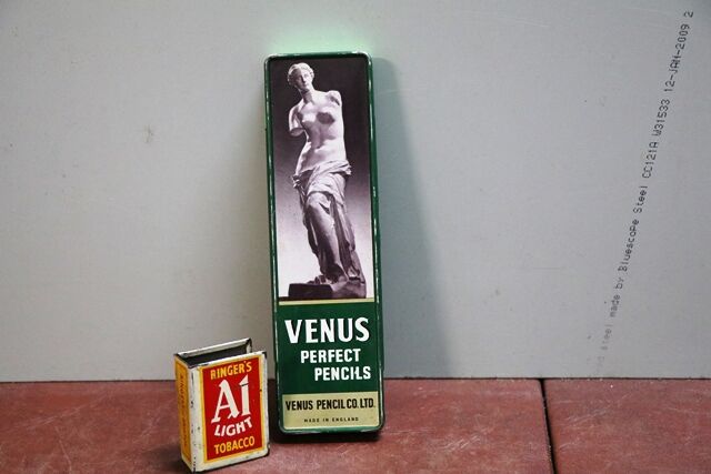 Vintage Venus Perfect Pencils Pictorial Tin Case 