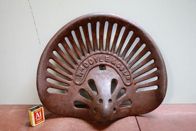 Vintage Wm Doyle and Co Cast Iron TractorImplement Seat