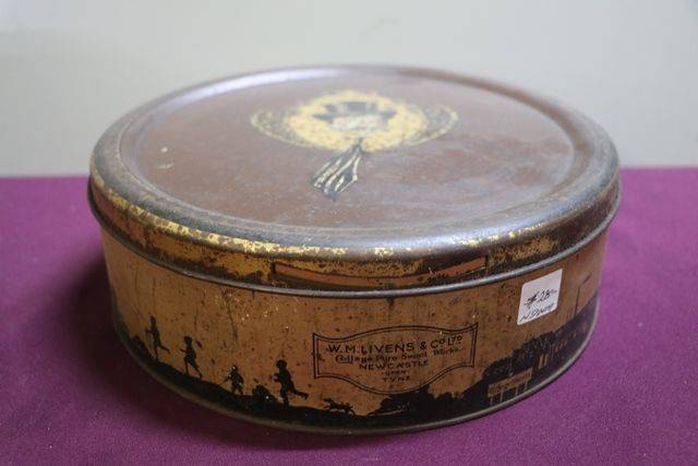 WM Livens and Co Newcastle College Boy Toffee Tin 