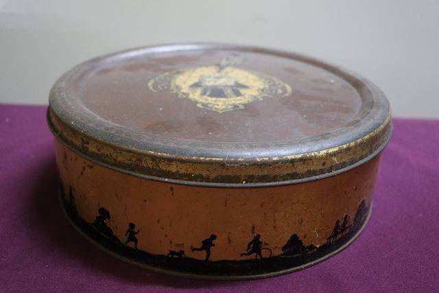 WM Livens and Co Newcastle College Boy Toffee Tin 