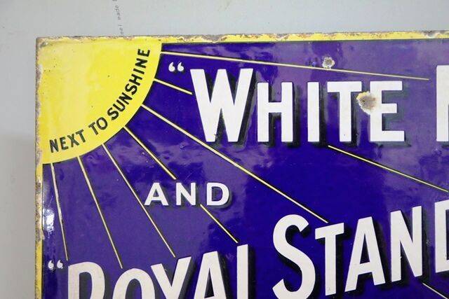 White May Royal Standard BP Lamp Oil Double Sided Enamel Sign