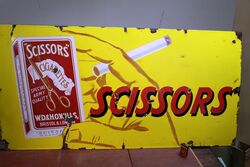 Rare Vintage Scissors Cigarettes Pictorial Enamel Sign. #
