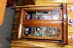 Antique 2 Door Mahogany Inlaid Display Cabinet. #