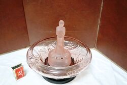 Art Deco Pink Jobling Fire Cone Bowl & Stump Lady Float Bowl. #