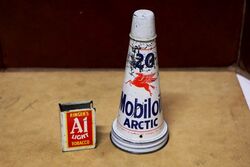 Vintage Mobiloil Arctic 20 Tin Top & Original Dust Cap. #