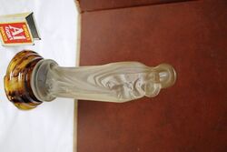 Art Deco French Frosted Glass Madonna & Child Figure on Stand. # 