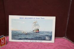Vintage Iron Jelloids Pictorial Celluloid Covered Showcard Depicting a Ship in F