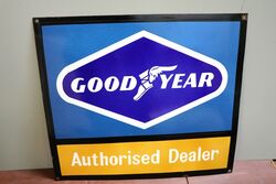 Retro 1960's Good-Year Authorised Dealer Enamel Sign.# Retro 1960's Good-Year Authorised Dealer Enamel Sign.#