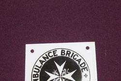 Small St John Ambulance Brigade Enamel Sign