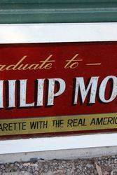 Framed Phillip Morris Cigarette Advertising Glass 