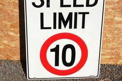 Speed Limit 10 Tin Sign