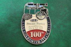 100th Lake Goldsmith Steam Rally Car Badge.