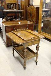 A Quality Tray Top Oak Tea Trolley.#