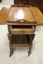 A Quality Tray Top Oak Tea Trolley