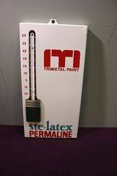 I T I  Paint Brush Pictorial Thermometer Enamel Sign 