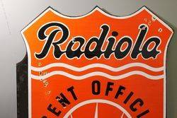 Radiola Agent Double Sided Enamel Sign