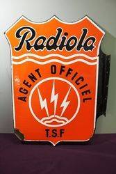 Radiola Agent Double Sided Enamel Sign