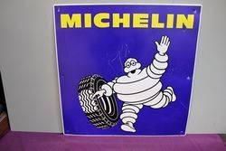 Genuine 1980s Michelin Bibendum Figure. Tin Sign. #